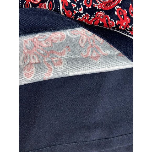 Talbots Woman's Pencil Skirt Deep Blue & Red Paisley‎ Design Lined Size 18W - Picture 7 of 7